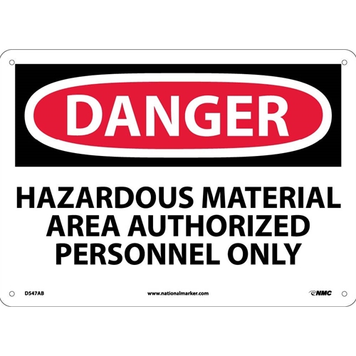Click here to view larger image Danger Hazardous Material Area Sign (D547AB)