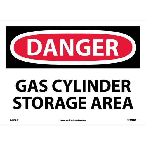 Click here to view larger image Danger Gas Cylinders Storage Area Sign (D657PB)