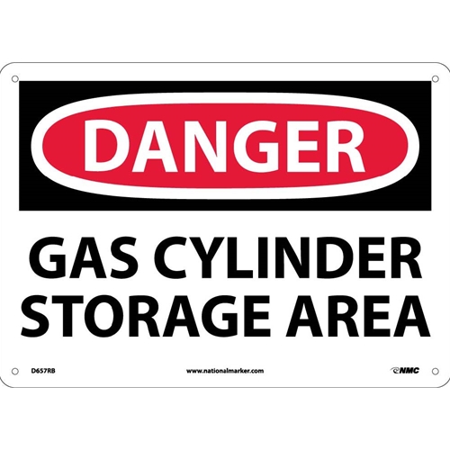 Click here to view larger image Danger Gas Cylinders Storage Area Sign (D657RB)