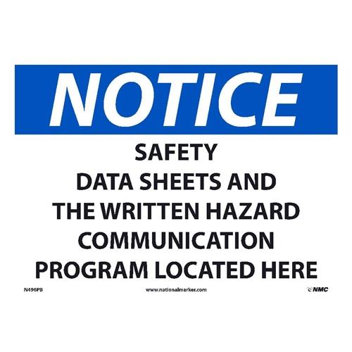 Notice Safety Information Located Here Sign (N496PB)
