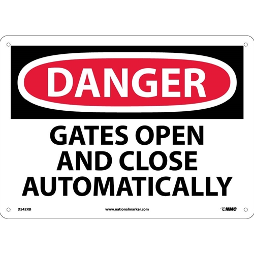 Danger Gates Open And Close Automatically Sign (D542RB)