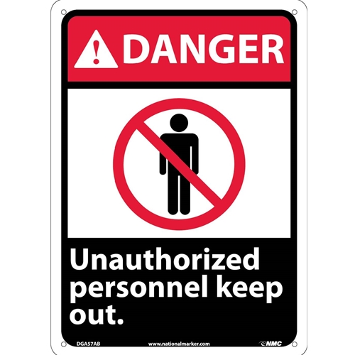 Click here to view larger image Danger Unauthorized Personnel Keep Out Sign (DGA57AB)