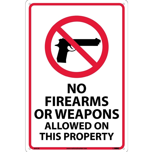 No Firearms Or Weapons Allowed On This Property Sign (M452R)