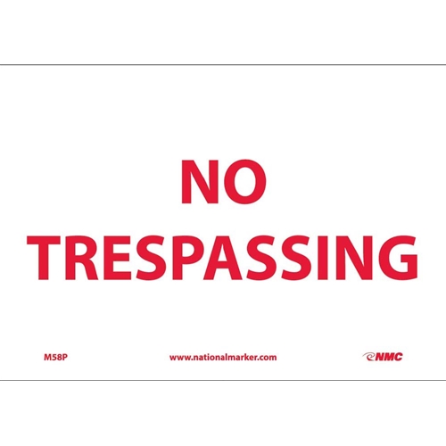 Click here to view larger image No Trespassing Sign (M58P)