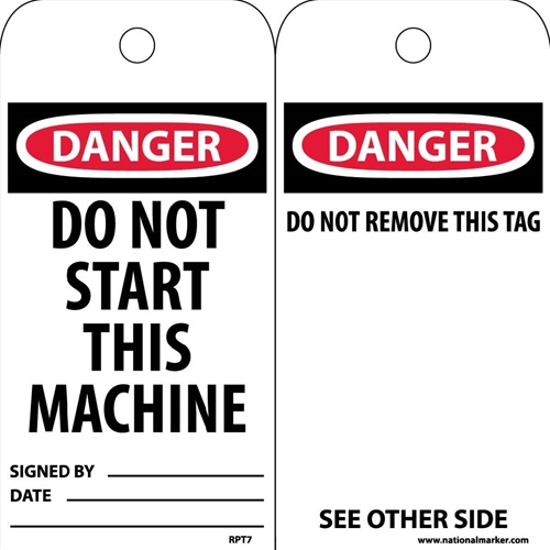 Danger Do Not Start This Machine Tag (RPT7)