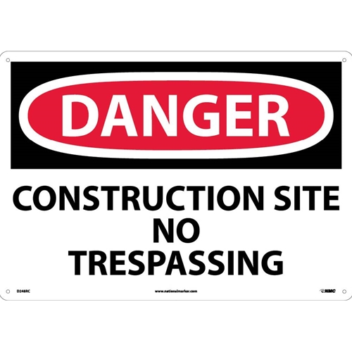 Large Format Danger Construction Site No Trespassing Sign (D248RC)