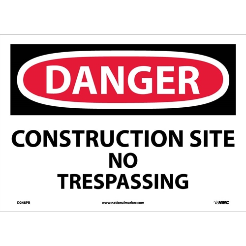 Danger Construction Site No Trespassing Sing (D248PB)